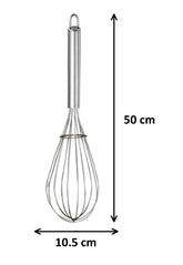 Kuber Industries 2.5 MM 2 Pieces Stainless Steel Hand Blender Mixer Froth Whisker Latte Maker for Milk Coffee Egg Beater Juice,50 cm (Silver) - CTKTC31352
